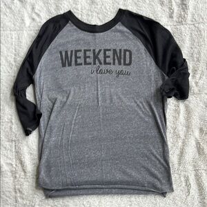 Gray and Black Weekend Graphic Tee